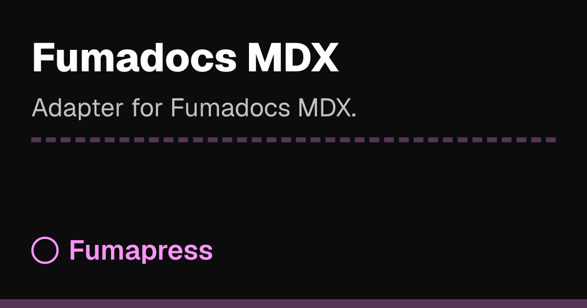 Fumadocs MDX